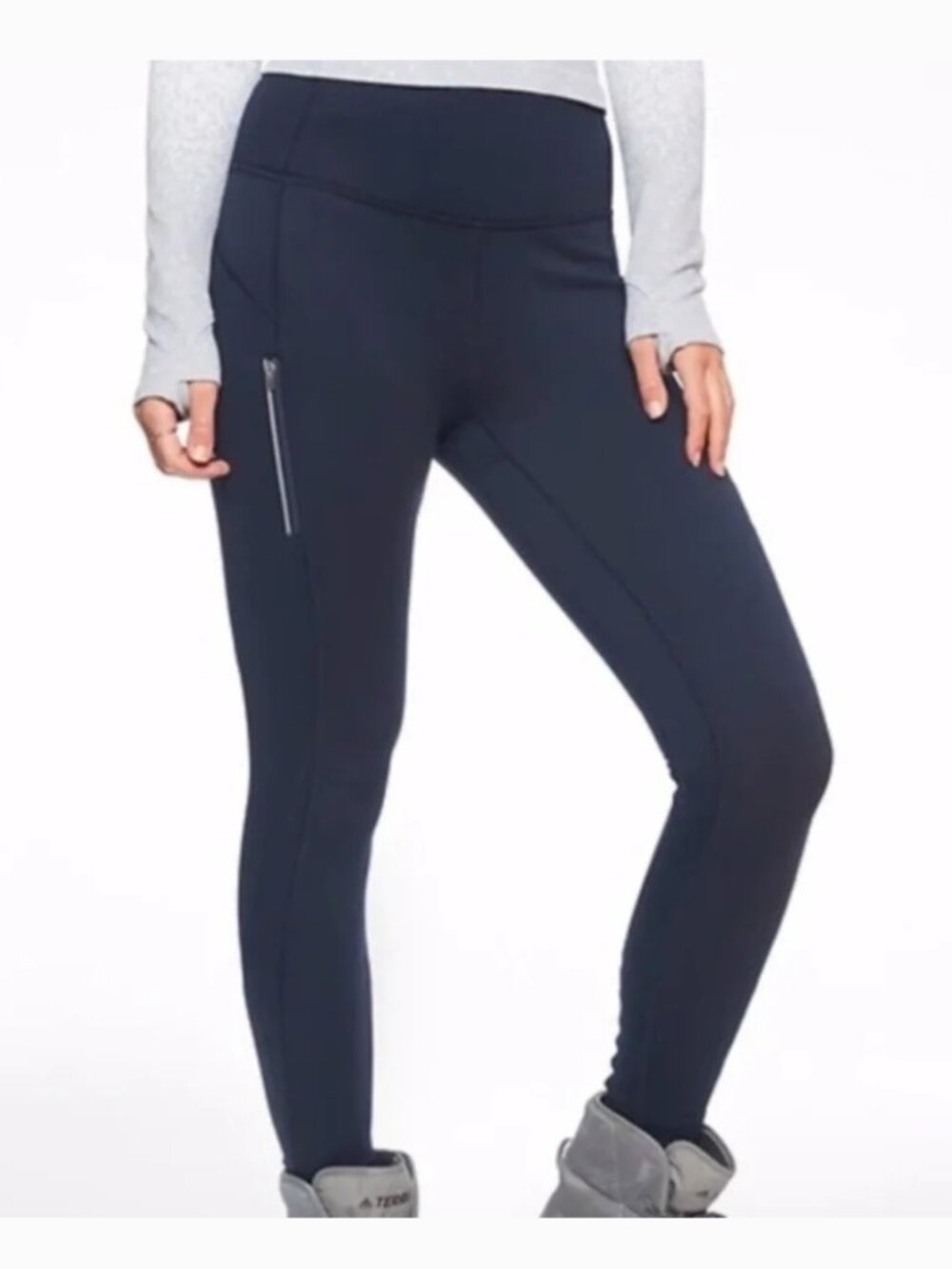 Athleta PrimaLoft Ridge Fleece Lined Tight in Navy - Size S